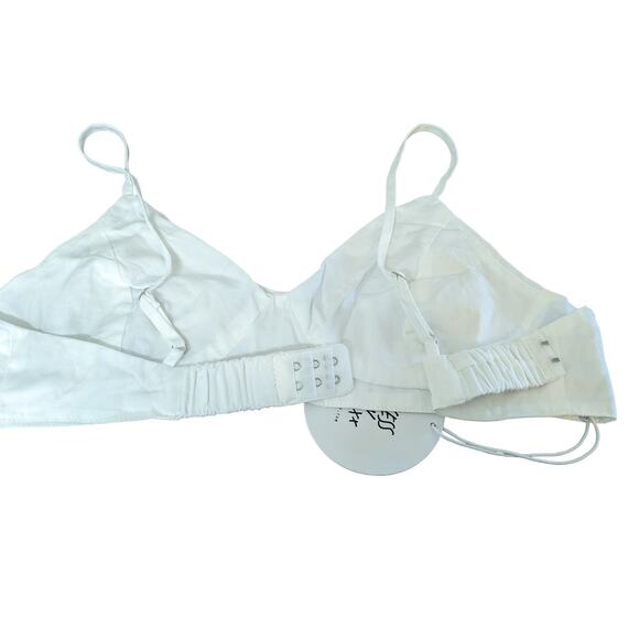 Princess Polly Adalia Bralette Top‎ Womens 12 White Triangle Crop Deep VNeck Bra - Picture 12 of 12